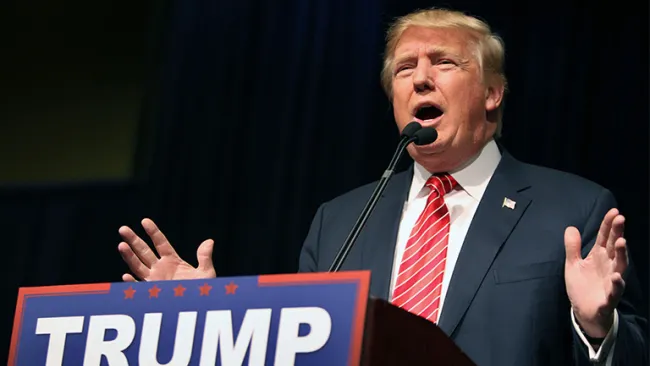 Donald Trump durante un discurso