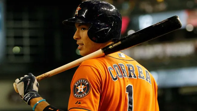 Carlos Correa, en un juego con los Astros