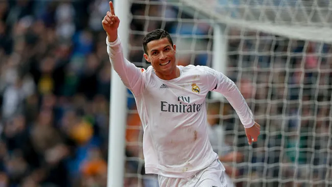 Cristiano Ronaldo, celebrando un gol con el Madrid