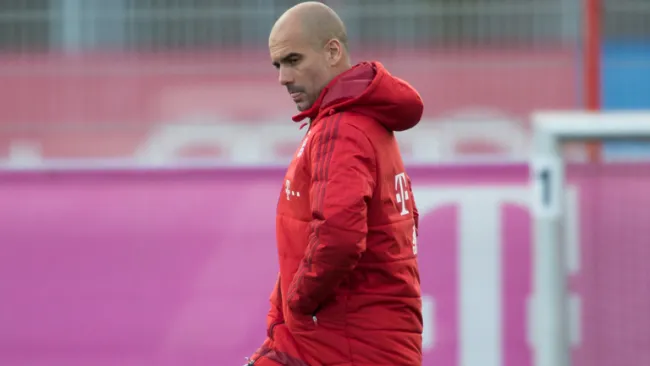 Guardiola, en entrenamiento del Bayern Munich