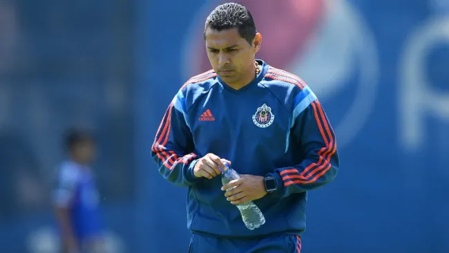 Ramón Morales, en un entrenamiento con Chivas