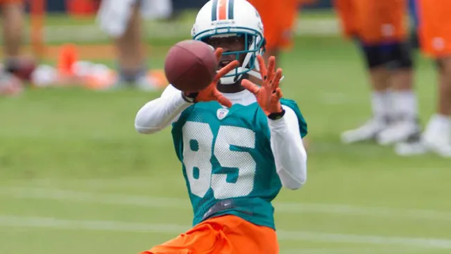 Ochocinco en práctica de los Delfines