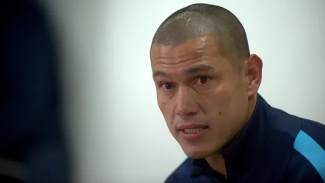 Darío Verón durante la conferencia de prensa después del entrenamiento