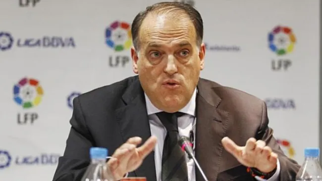 Javier Tebas, en conferencia de prensa