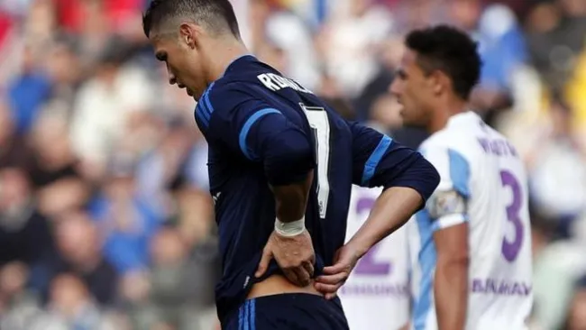 CR7, cabizbajo en La Rosaleda