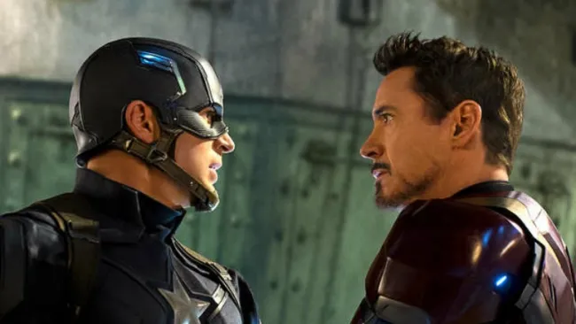 Capitán América y Iron Man se confrontan
