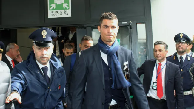 Cristiano Ronaldo, a su llegada a Roma