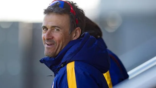 Luis Enrique en entrenamiento del Barcelona