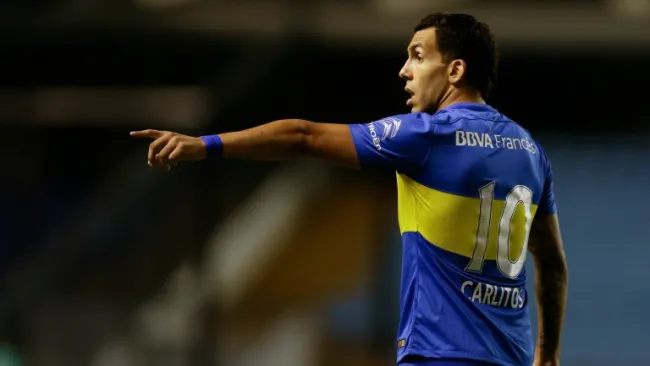 Carlos Tévez, durante un partido con Boca Juniors