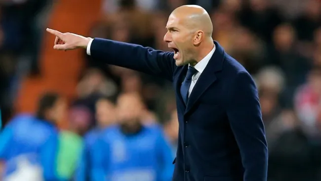 Zidane, durante un encuentro del Madrid