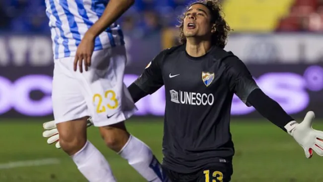 Ochoa, en un encuentro del Málaga