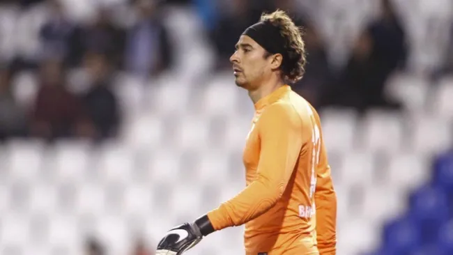 Ochoa durante un partido con Málaga