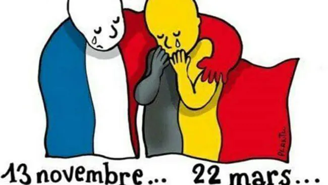 Con esta imagen muestran apoyo a los atentados que ocurrieron en ambos países