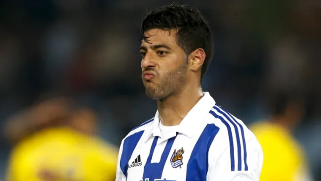 Carlos Vela, durante un partido de la Real Sociedad