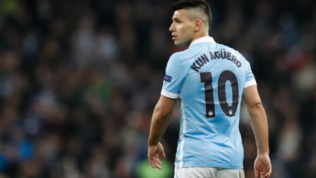 Kun Agüero durante un partido con el Manchester City