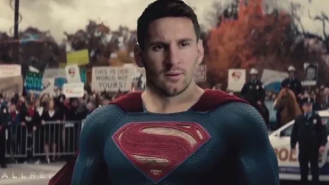 Messi en el papel de Superman 