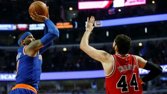 Carmelo Anthony durante el partido contra Bulls