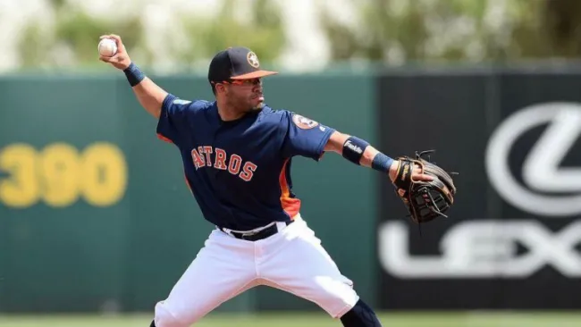 José Altuve durante un partido de los Astros
