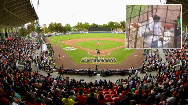 Fray Nano durante el juego de los Astros y Padres