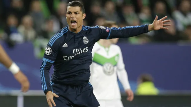 CR7 durante el partido de Ida contra Wolfsburgo