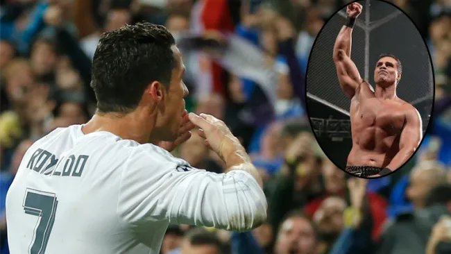 Cristiano festeja su gol en Champions