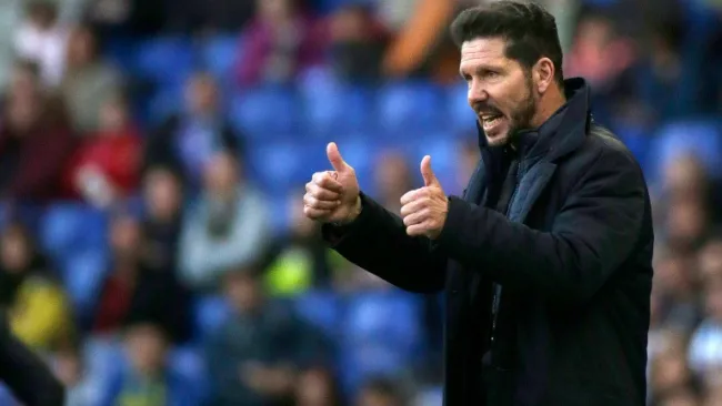 Diego Simeone, en el banquillo de los colchoneros