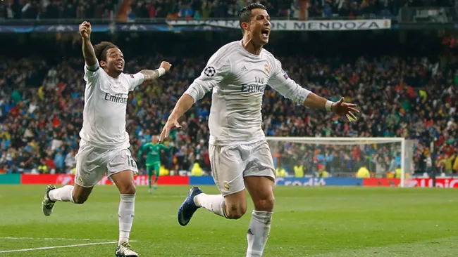 La celebración de uno de los goles de Cristiano Ronaldo 