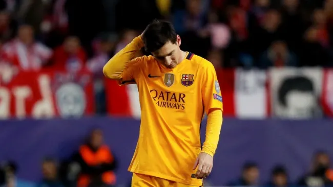  Leo Messi durante el juego de Cuartos de Final de la Champions