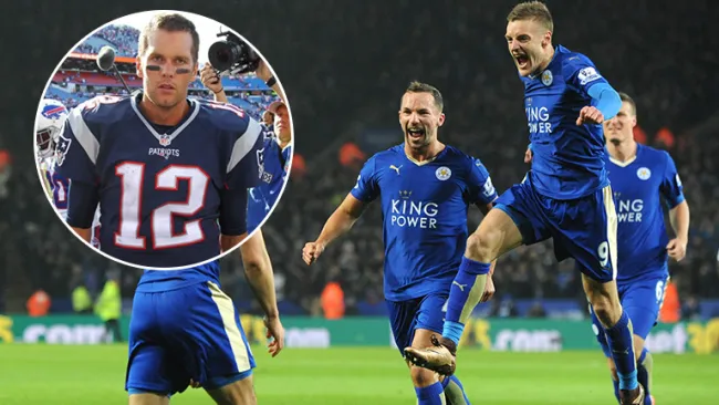 Los jugadores del Leicester celebrando una anotación