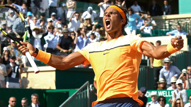 Nadal festeja su triunfo sobre Murray