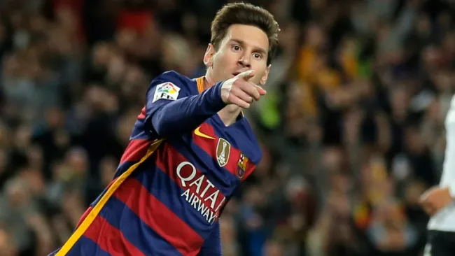 Messi celebra un gol con Barcelona