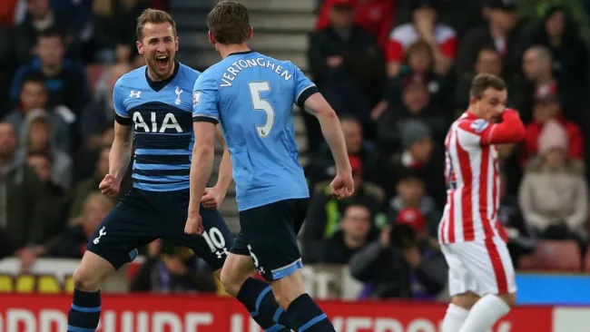 Harry Kane celebrando su anotación contra Stoke