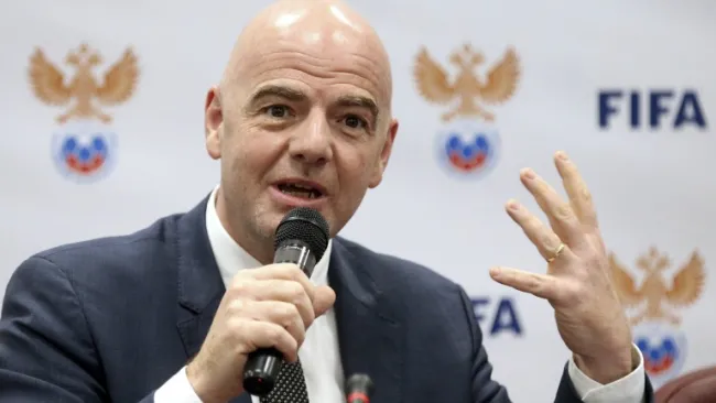 Infantino, durante un evento en Moscú