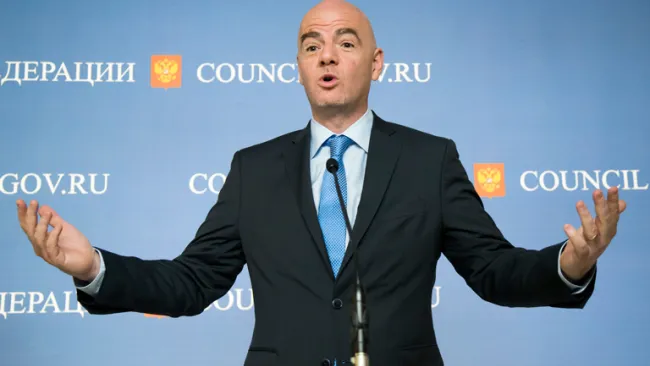Infantino, durante una conferencia de prensa