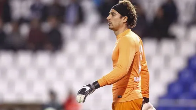 Ochoa tras un partido con el Málaga