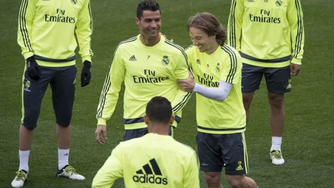 CR7, en un entrenamiento del Real Madrid