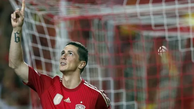 Fernando Torres celebra un gol con 'La Roja' en 2014