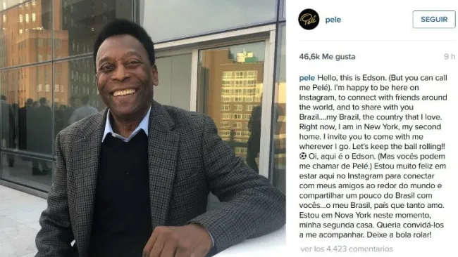 Así luce la primera publicación de Pelé