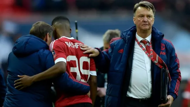Van Gaal, durante un partido del Manchester United
