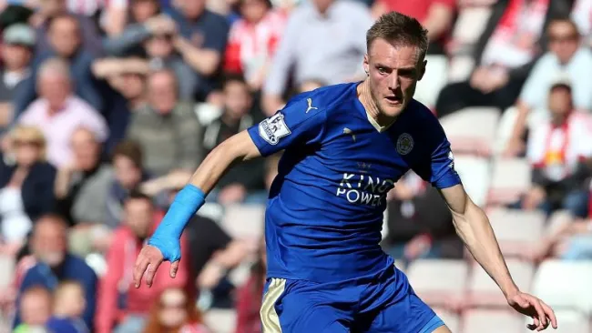 Vardy en un partido del Leicester