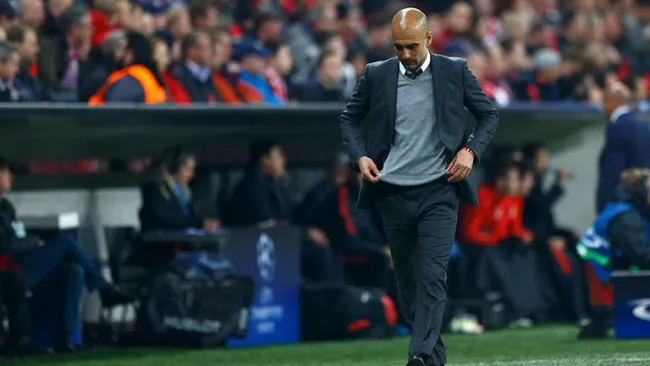 Guardiola y su lamento durante el juego contra Atlético 