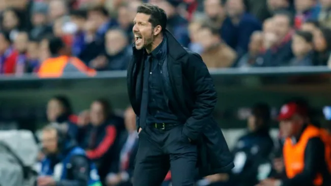 Simeone, en el partido contra Bayern Munich