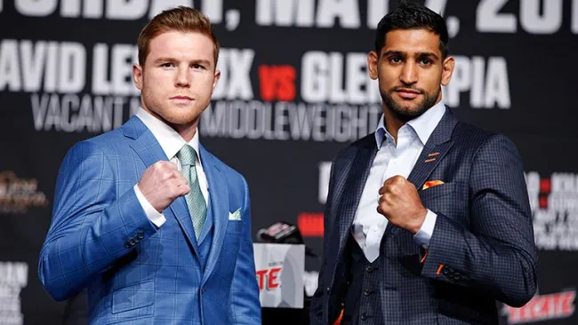 Canelo y Khan, en el último careo previo al pesaje de su pelea