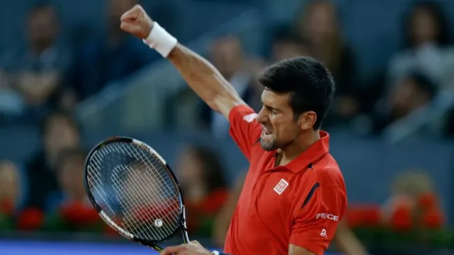 Djokovic festejando su pase a la Final