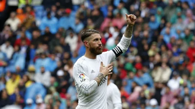 Sergio Ramos durante un partido con el Real Madrid