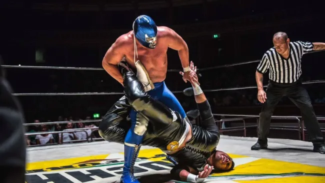 Blue Demon Jr. durante una lucha