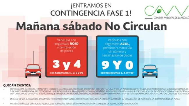 No circulan autos con engomado rojo y azul