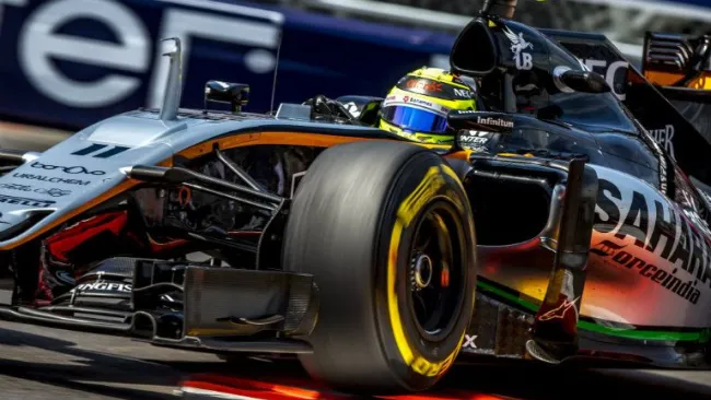 Pérez celebra su podio en Mónaco