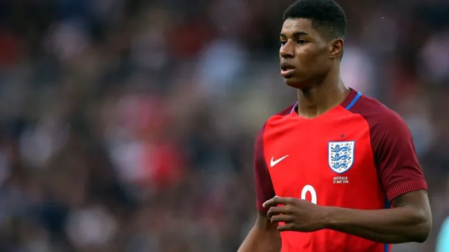 Rashford, durante un juego amistoso de Inglaterra