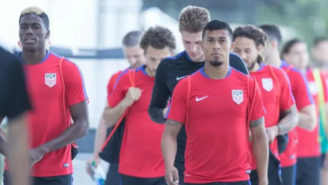 Seleccionados de Estados Unidos antes de un entrenamiento